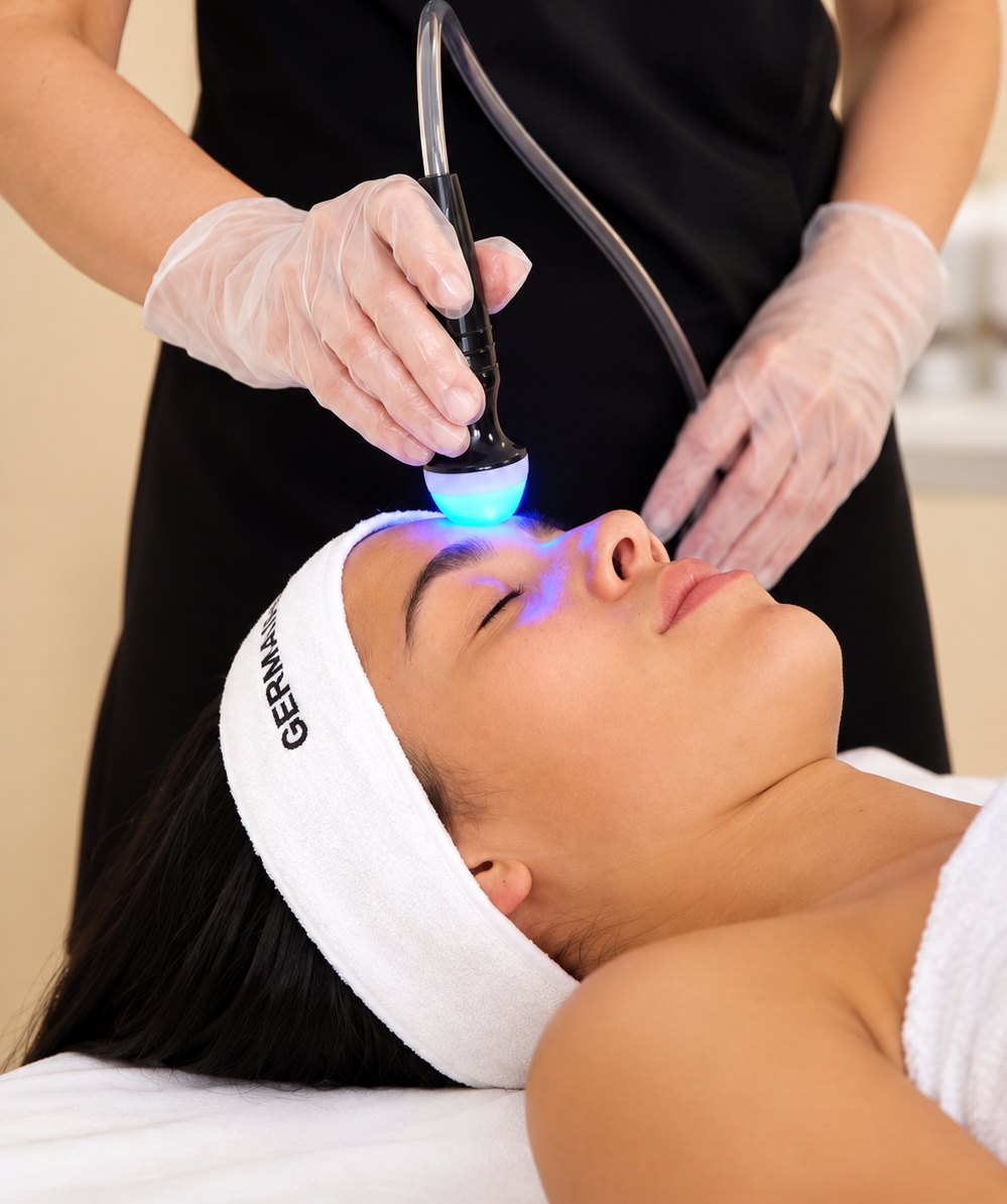 Soin facial LED a lumiere bleue